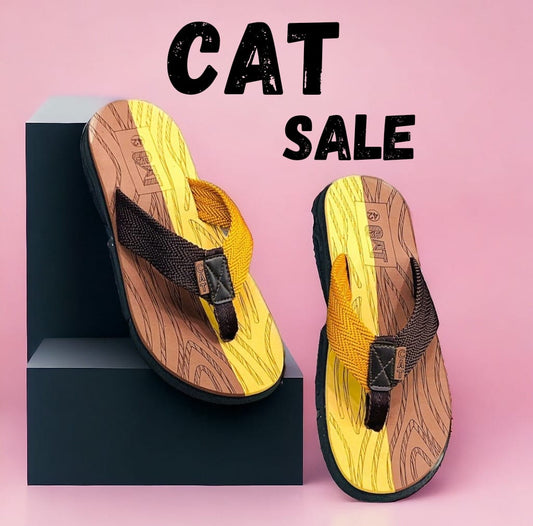 New CAT Yellow Combo Flip-Flops: Bright Comfort for Your Feet!"  "Vibrant Yellow Flip-Flop Combo: Step into Sunny Style!"  "Cheerful Yellow Flip-Flop Set: Add a Pop of Color to Your Look!"  "Versatile New CAT Flip-Flop Combo: Perfect for Summer Adventures!"